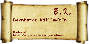 Bernhardt Kálmán névjegykártya